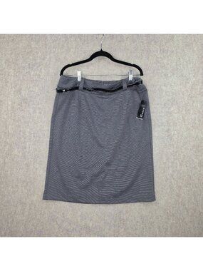 George Ladies Ponte Pencil Skirt Gray Polished Look Dressy Size 16 Knee Length